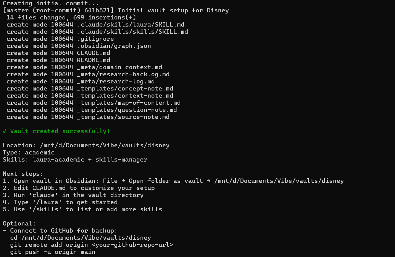 Claude Code running in your vault directory