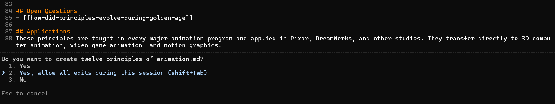 Laura asking permission to edit files