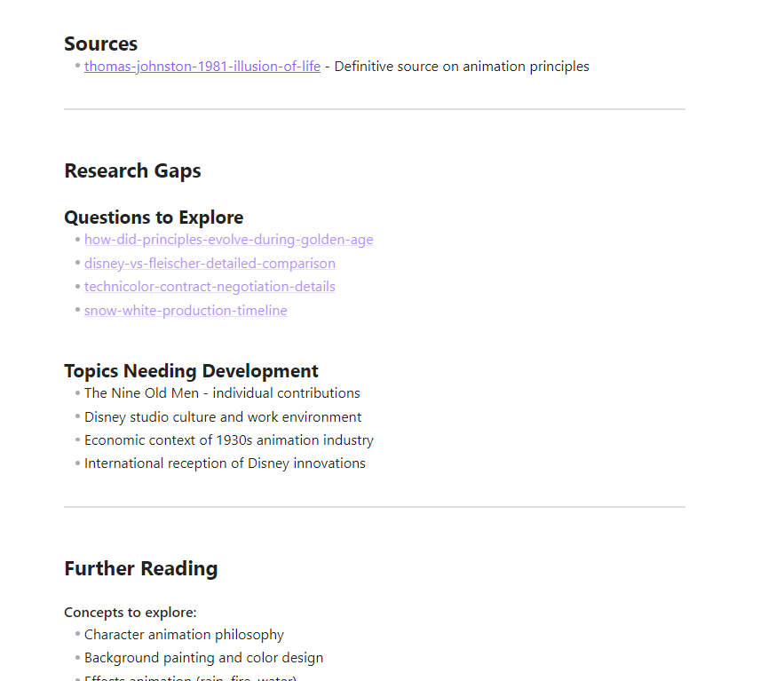 Laura flagging where more research is needed